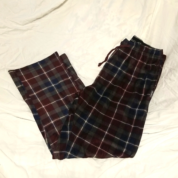 Eddie Baur Small Pajama Sleep Pants Plaid Fleece Soft Silky Mesh - Picture 3 of 15